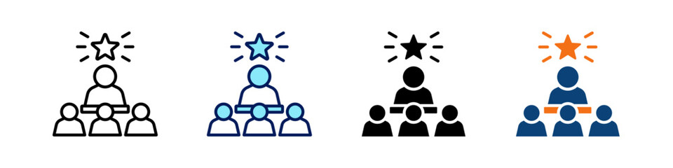 Leadership All In One Icon Multi Styles Vector Set