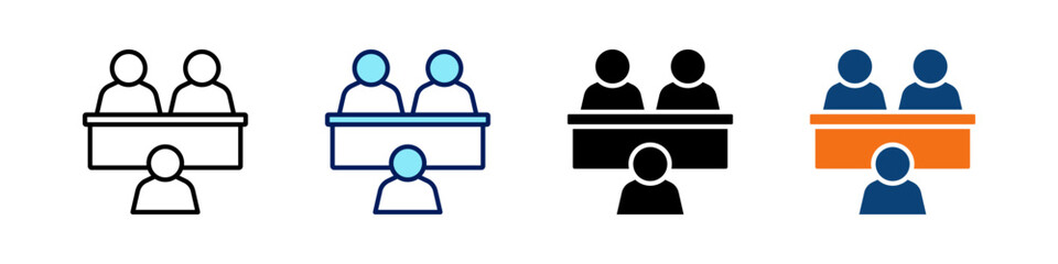 Job Interview All In One Icon Multi Styles Vector Set