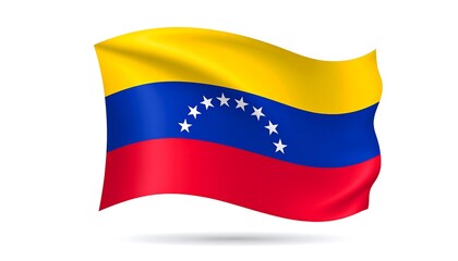 Venezuela flag, waving, realistic, digitally created