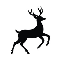  deer silhouette vector illustration with antlers isolated