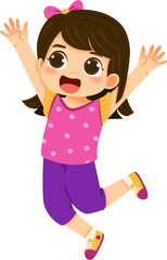 Joyful Girl Jumping with Excitement