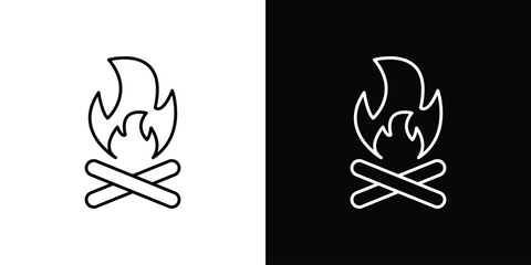 Bonfire icon Simple Set. Vector icons for graphic design template.