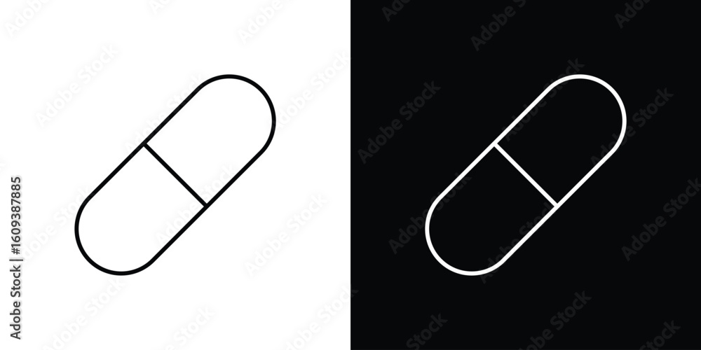 Poster capsule icon simple set. vector icons for graphic design template.