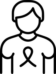 cancer survivor vector icon on white or transparent background. Graphic design Stroke icon collections. Editable Stroke icon collection Outline icon.