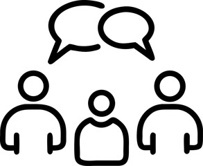support group vector icon on white or transparent background. Graphic design Stroke icon collections. Editable Stroke icon collection Outline icon.