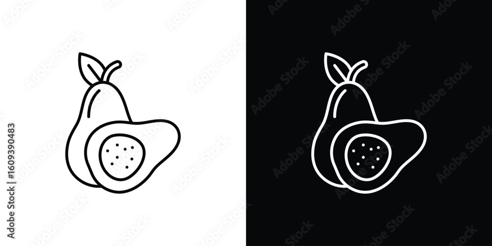 Aufkleber guava icon simple set. vector icons for graphic design template.