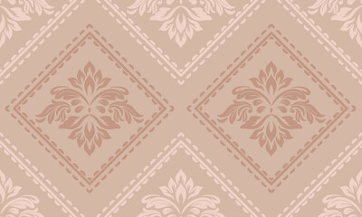 Delicate Diamond Damask Seamless Pink Beige