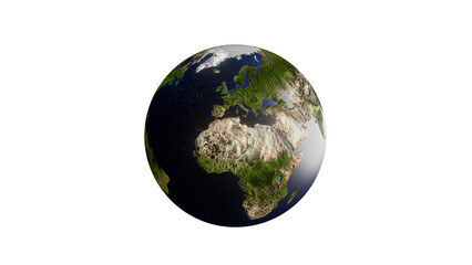 earth globe on transparent background