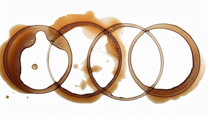 coffee stain rings isolated on white background coffee cup stain rings
