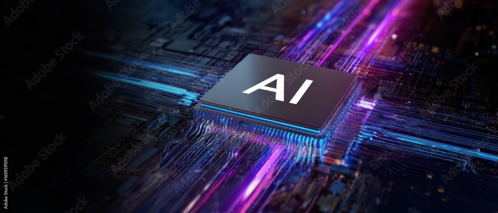Aufkleber the innovative microchip symbolizing the future of artificial intelligence technology