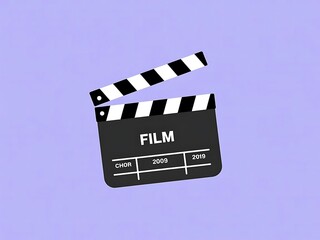 Obraz premium Classic film clapperboard for movie production and entertainment