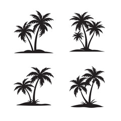 set of palm trees