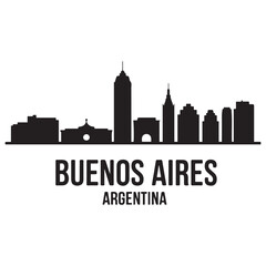 Fototapeta premium Buenos Aires skyline horizontal banner. Buenos Aires, Argentina. Vector template for your design. Vector black silhouette. with white background