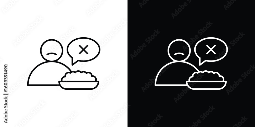 Poster lack of appsetite icon simple set. vector icons for graphic design template.