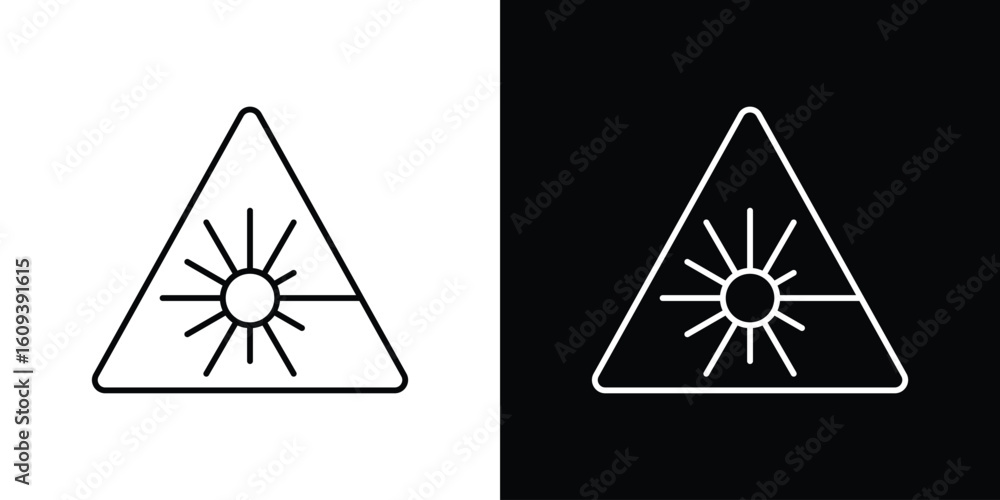 Poster laser warning icon simple set. vector icons for graphic design template.