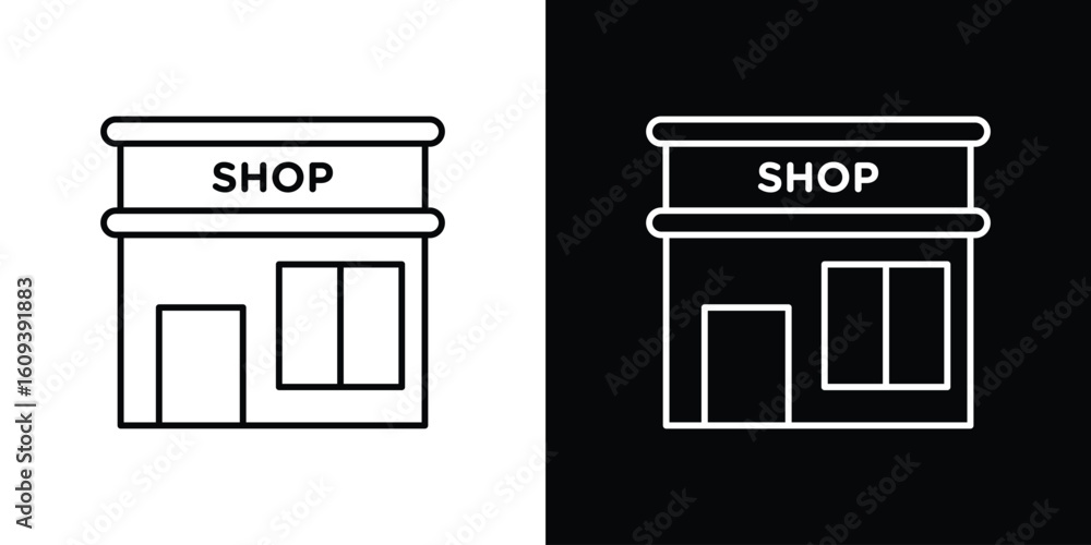 Poster local store icon simple set. vector icons for graphic design template.