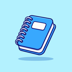 Notebook - Cute Cartoon Spiral School Notebook Vector

