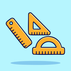 Rulers and Triangle - School Geometry Tools Vector

