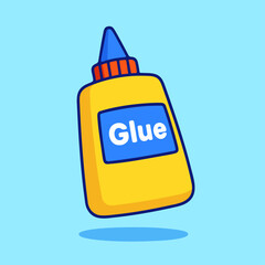 Glue - School Craft Glue Bottle Cartoon Illustration

