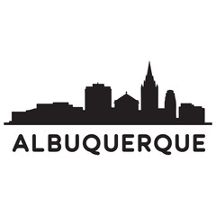 Obraz premium Albuquerque skyline silhouette. Black Albuquerque. Vector black silhouette. with white background