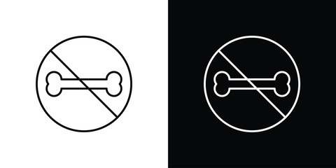 No bones signs Simple Set. Vector icons for graphic design template.