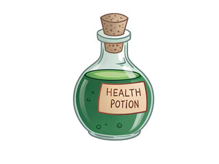 Pixel Art Health Potion on transparent background