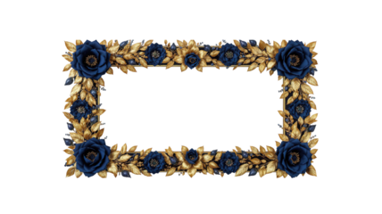 Decorative Frame with Flowers on transparent background png