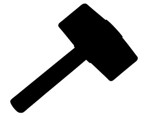 Stylized Silhouette of a Mallet Tool for Construction and Carpentry