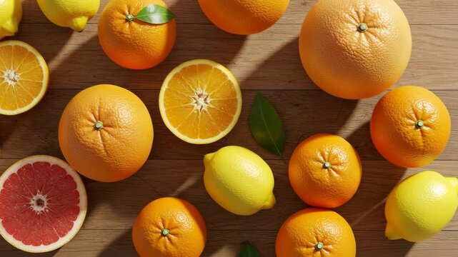 Citrus Fruit Flatlay – vibrant immune boosting top view for health, nutrition, and vitamin C-focused content.