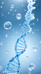 Three-dimensional rendering model of double helix structure of DNA molecules