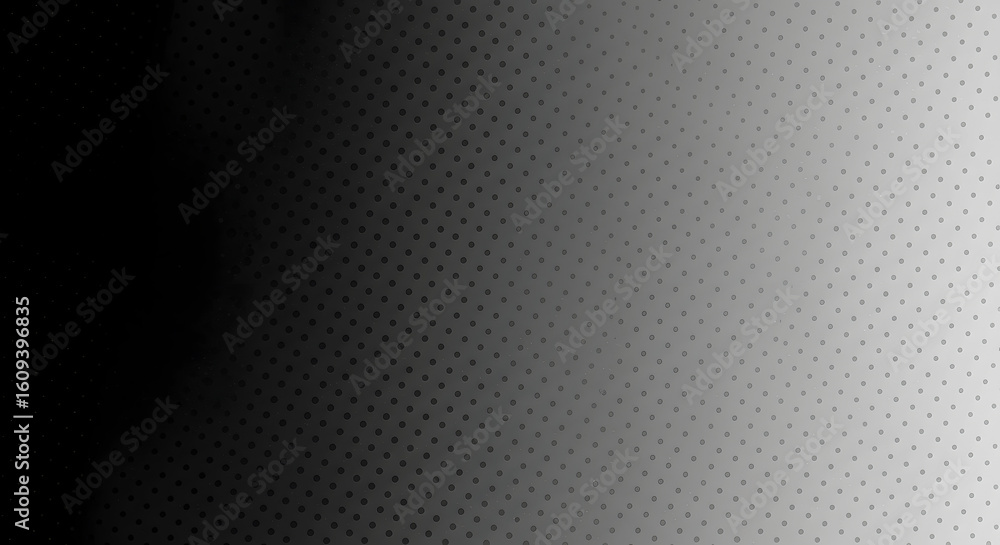 Poster abstract technology concept with a glowing white halftone dot grid creating a luminous effect on a b