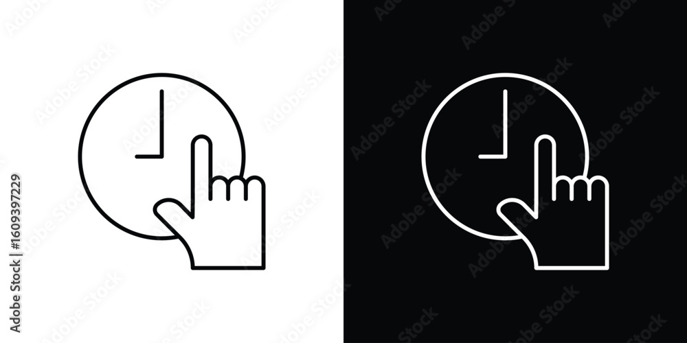 Poster specify at time icon simple set. vector icons for graphic design template.