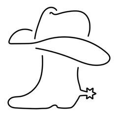 cowboy shoes icon isolated on white background, vector illustration.