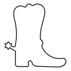 cowboy shoes icon isolated on white background, vector illustration.