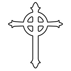 christian cross icon isolated on white background, vector illustration.