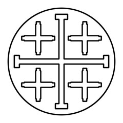 christian cross icon isolated on white background, vector illustration.