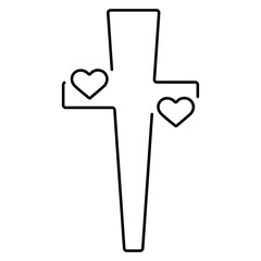 christian cross icon isolated on white background, vector illustration.