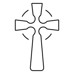 christian cross icon isolated on white background, vector illustration.