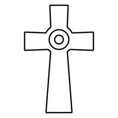 christian cross icon isolated on white background, vector illustration.