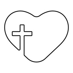 christian cross icon isolated on white background, vector illustration.