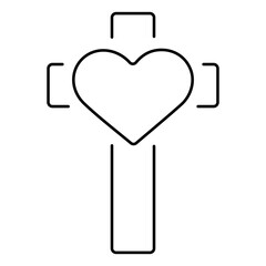 christian cross icon isolated on white background, vector illustration.