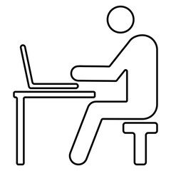 distant work icon isolated on white background, vector illustration.