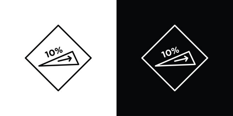 Steep slope ahead signs Simple Set. Vector icons for graphic design template.