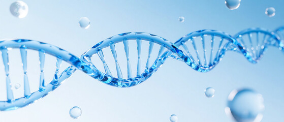 Three-dimensional rendering model of double helix structure of DNA molecules