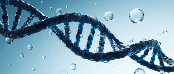 Three-dimensional rendering model of double helix structure of DNA molecules