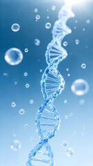 Three-dimensional rendering model of double helix structure of DNA molecules