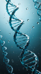 Three-dimensional rendering model of double helix structure of DNA molecules