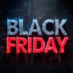 Eye-Catching Black Friday Sale Neon Sign on Digital Background