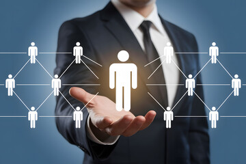 Business Network Concept with a Focused Individual