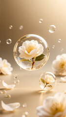 Camellia skin care products effective ingredients molecule concept diagram